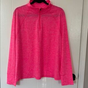 Ideology Heathered Hot Pink Activewear Quarter Zip - Size XXL